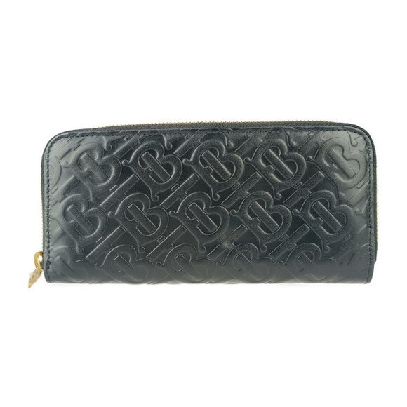 BURBERRY Black Monogram Leather Wallet - Picture 1 of 8